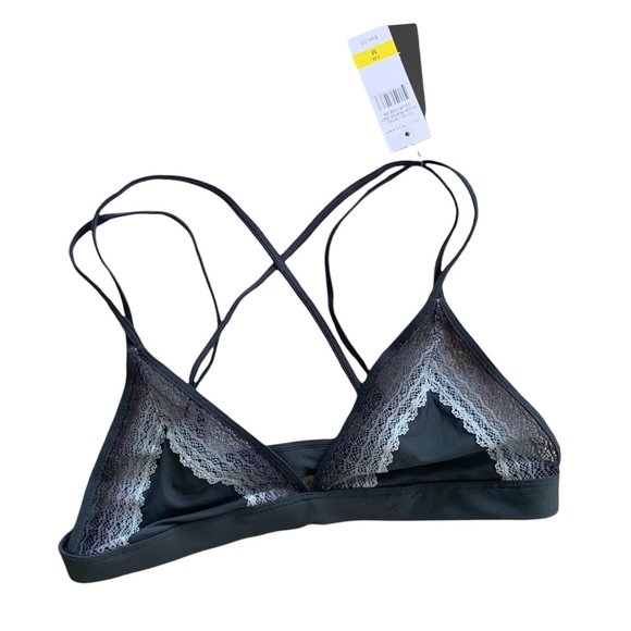NWT Josie Natori Pewter Grey Lace Strappy Bralette - Picture 1 of 6